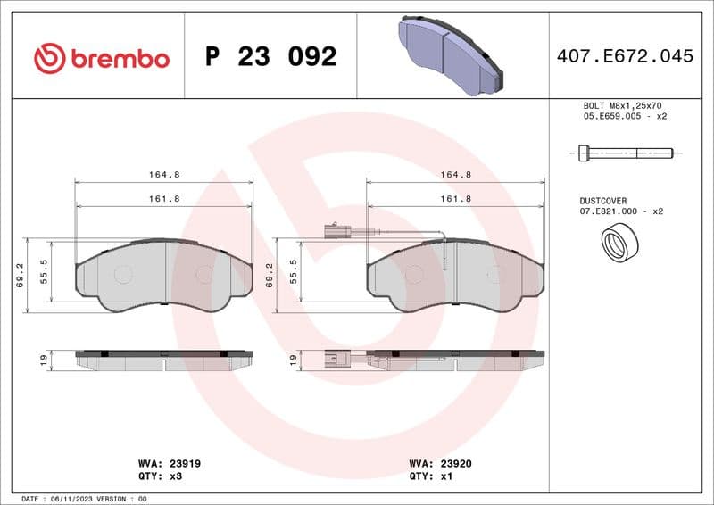 Brake Pad Set, disc brake PRIME LINE P23092 - image 3