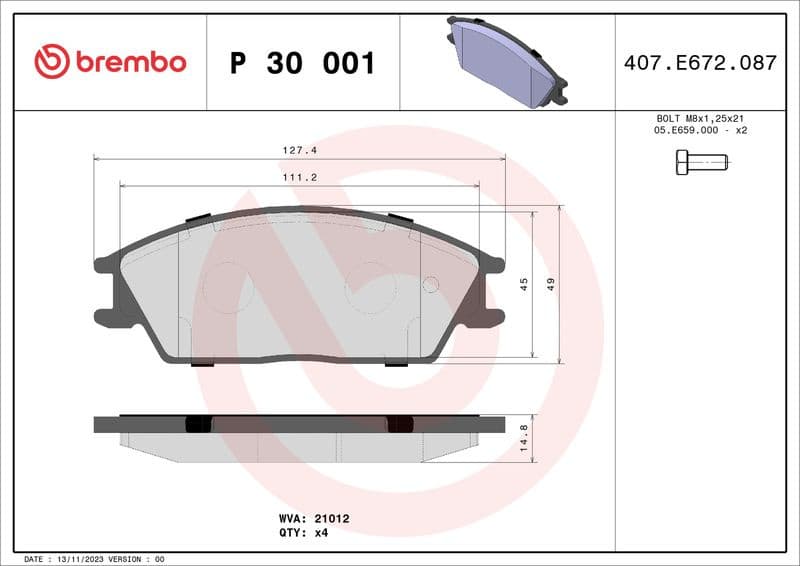 Brake Pad Set, disc brake PRIME LINE P30001 - image 3