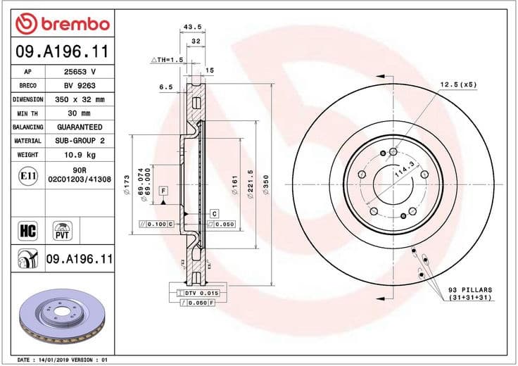 Brake Disc PRIME LINE - UV Coated 09.A196.11 - image 3