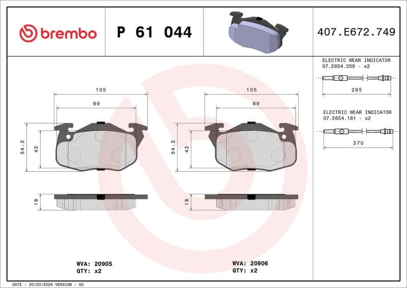 Brake Pad Set, disc brake PRIME LINE P61044 - image 3