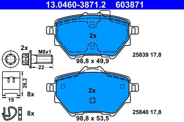 Brake Pad Set, disc brake 13.0460-3871.2 - image 2