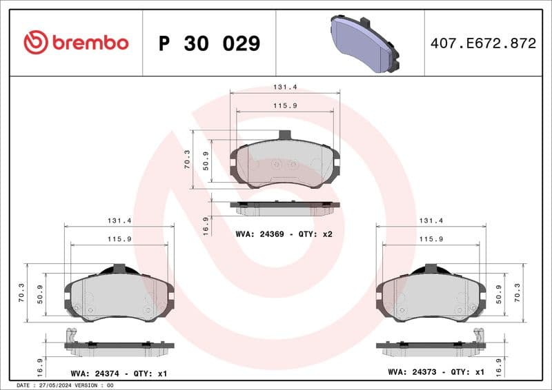 Brake Pad Set, disc brake PRIME LINE P30029 - image 3