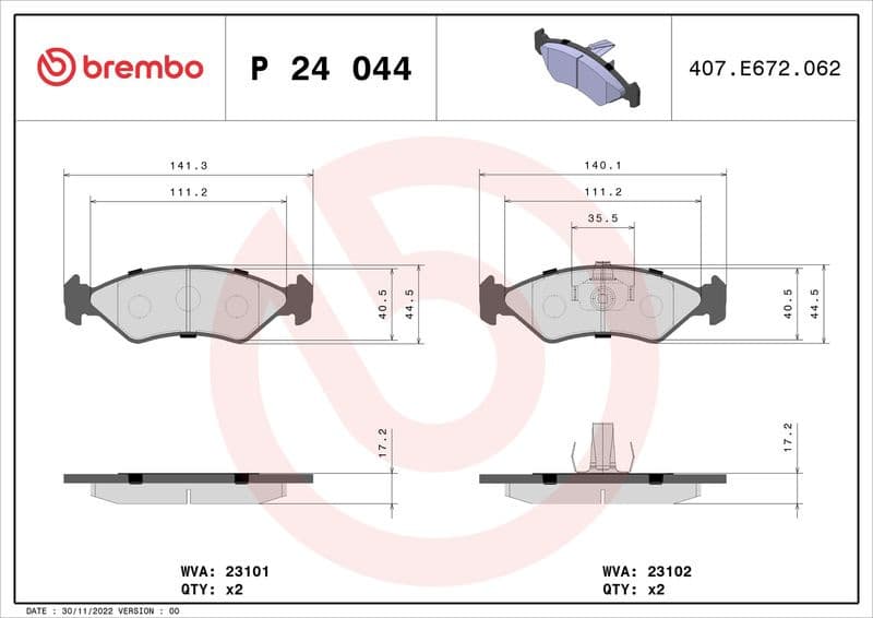 Brake Pad Set, disc brake PRIME LINE P24044 - image 3