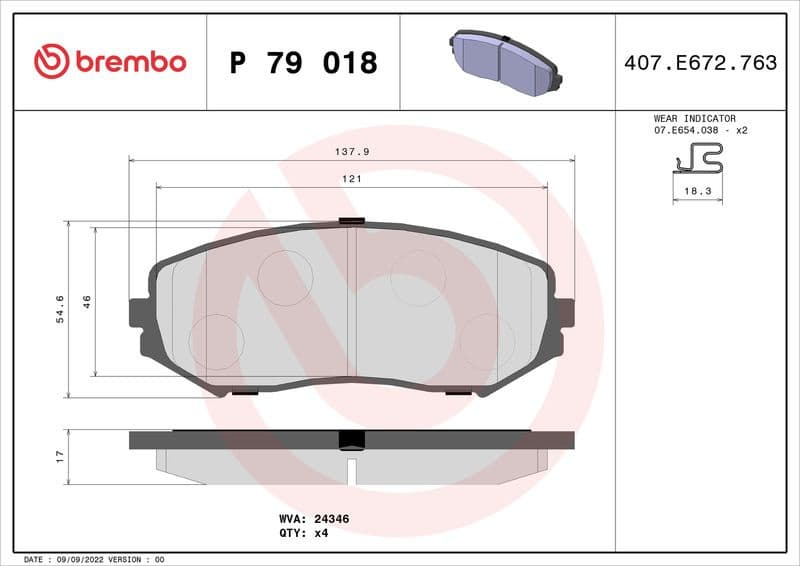 Brake Pad Set, disc brake PRIME LINE P79018 - image 3