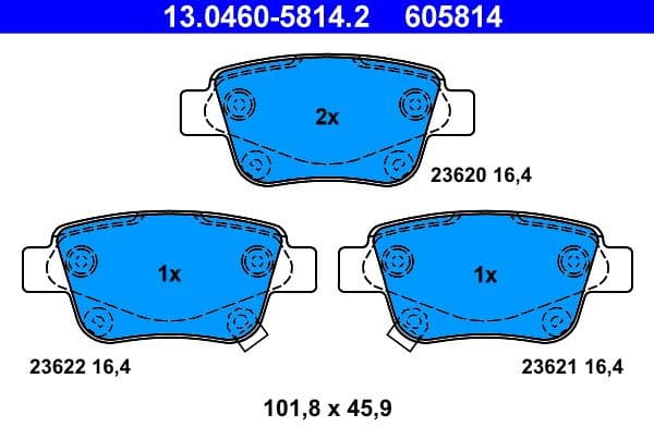 Brake Pad Set, disc brake 13.0460-5814.2 - image 2