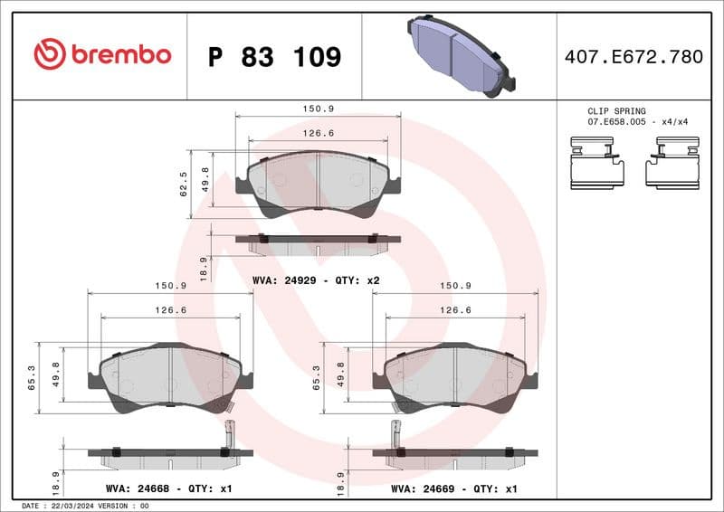 Brake pads front, Top Quality P83109 - image 3