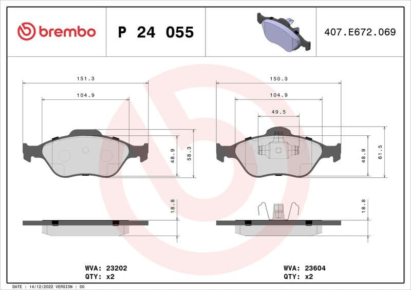 Brake Pad Set, disc brake PRIME LINE P24055 - image 3