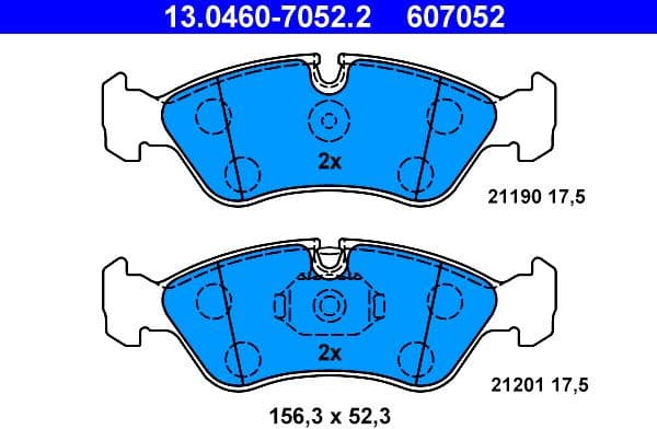 Brake Pad Set, disc brake 13.0460-7052.2 - image 2