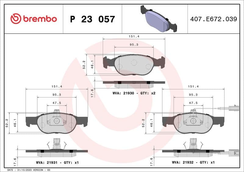 Brake Pad Set, disc brake PRIME LINE P23057 - image 3