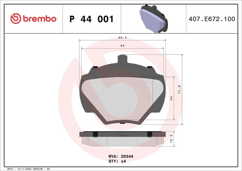 Brake Pad Set, disc brake PRIME LINE P44001 - image 3