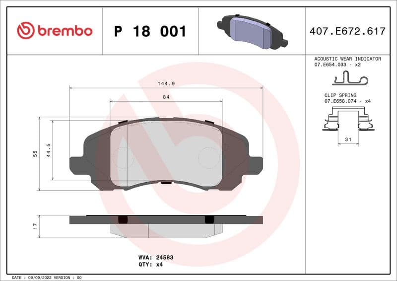 Brake Pad Set, disc brake PRIME LINE P18001 - image 3