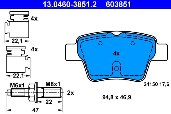 Brake Pad Set, disc brake 13.0460-3851.2 - image 2