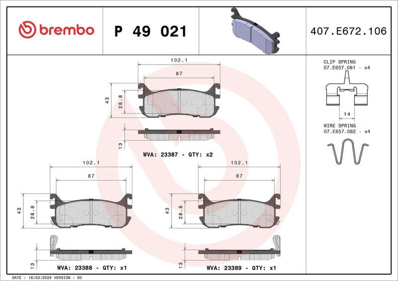 Brake Pad Set, disc brake PRIME LINE P 49 021 - image 3