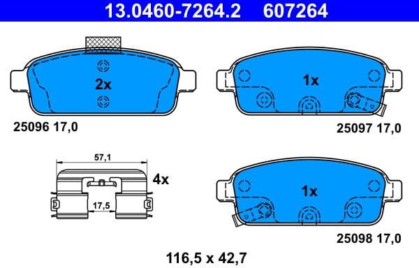 Brake Pad Set, disc brake 13.0460-7264.2 - image 2