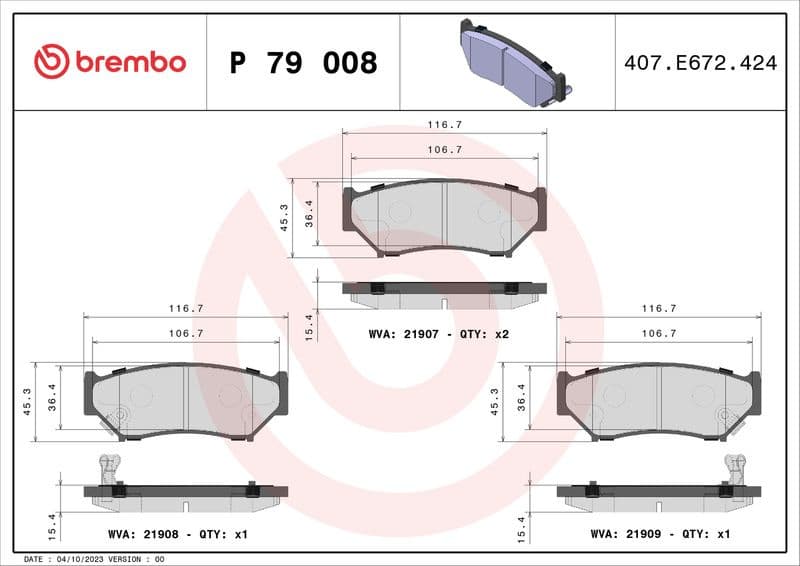 Brake Pad Set, disc brake PRIME LINE P79008 - image 3