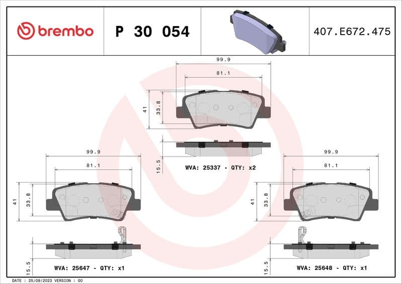 Brake Pad Set, disc brake PRIME LINE P30054 - image 3