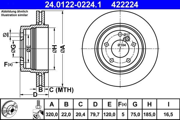 Brake Disc 24.0122-0224.1 - image 2