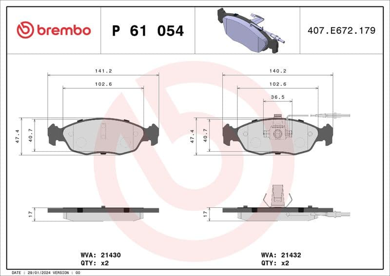 Brake Pad Set, disc brake PRIME LINE P61054 - image 3