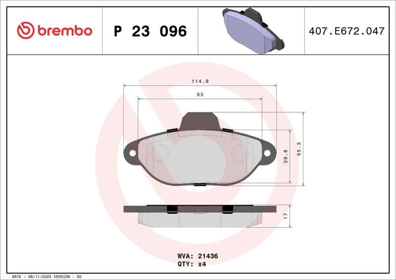 Brake Pad Set, disc brake PRIME LINE P23096 - image 3