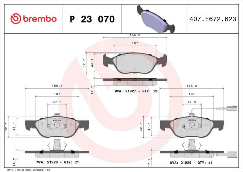 Brake Pad Set, disc brake PRIME LINE P23070 - image 3