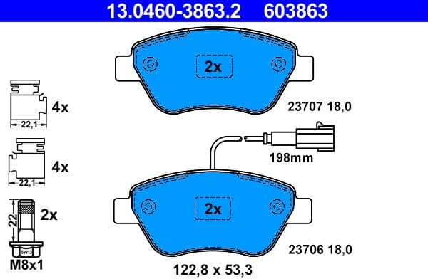 Brake Pad Set, disc brake 13.0460-3863.2 - image 2