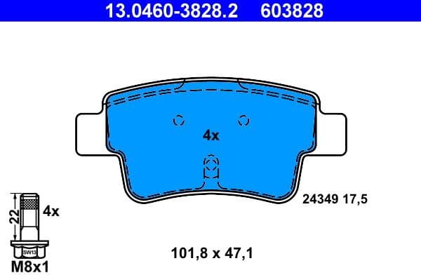 Brake Pad Set, disc brake 13.0460-3828.2 - image 2