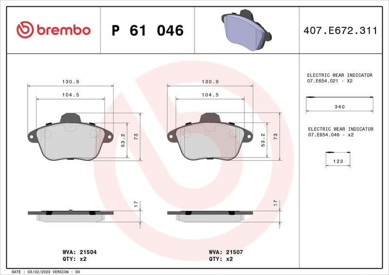 Brake Pad Set, disc brake PRIME LINE P61046 - image 3