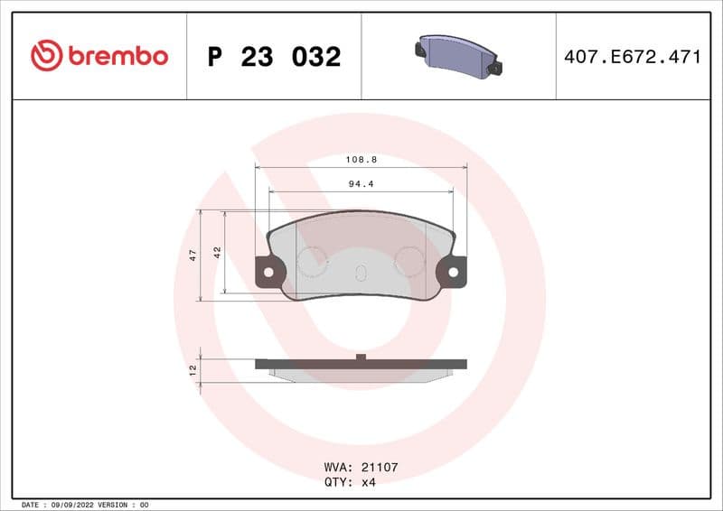 Brake Pad Set, disc brake PRIME LINE P23032 - image 3