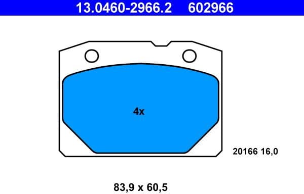 Brake Pad Set, disc brake 13.0460-2966.2 - image 2