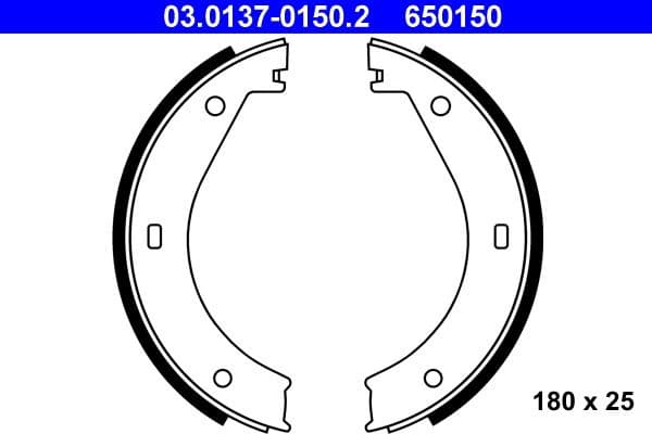 Brake Shoe Set, parking brake 03.0137-0150.2 - image 2