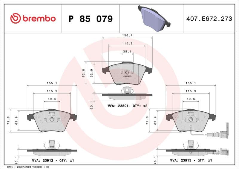 Brake Pad Set, disc brake PRIME LINE P85079 - image 3