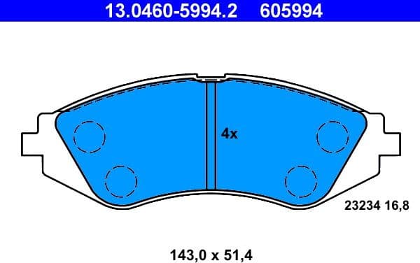 Brake Pad Set, disc brake 13.0460-5994.2 - image 2