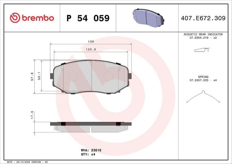 Brake Pad Set, disc brake PRIME LINE P54059 - image 3