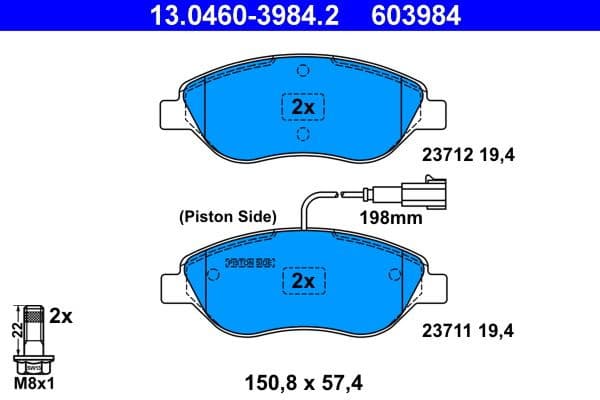 Brake Pad Set, disc brake 13.0460-3984.2 - image 2