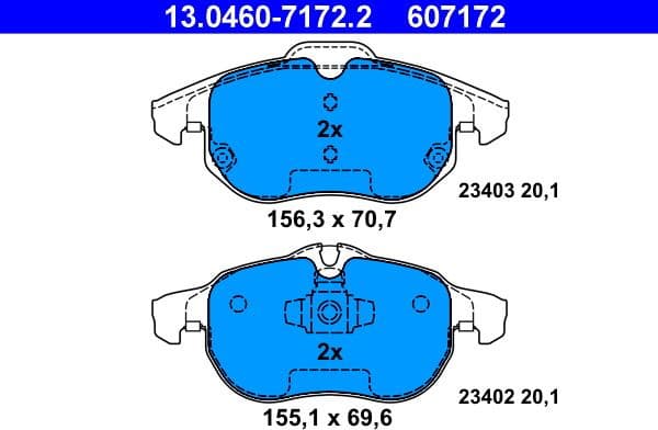 Brake Pad Set, disc brake 13.0460-7172.2 - image 2