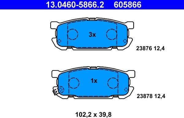 Brake Pad Set, disc brake 13.0460-5866.2 - image 2