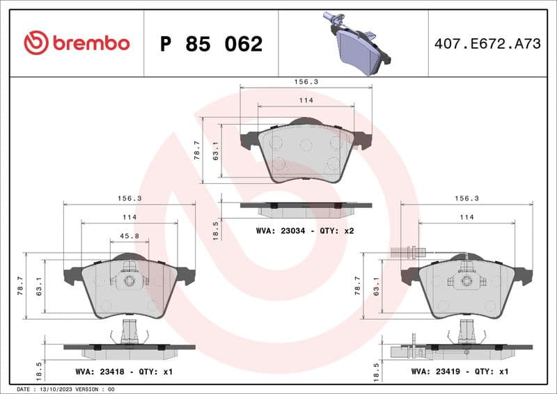 Brake pads front, Top Quality P85062 - image 3
