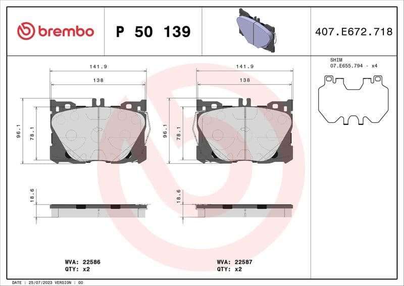 Brake pads front, Top Quality P50139 - image 2