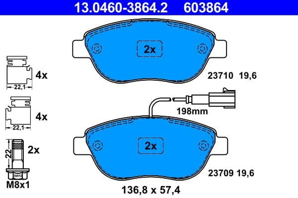 Brake Pad Set, disc brake 13.0460-3864.2 - image 2