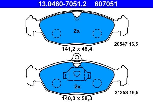 Brake Pad Set, disc brake 13.0460-7051.2 - image 2