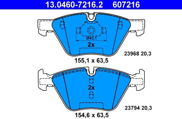 Brake Pad Set, disc brake 13.0460-7216.2 - image 2