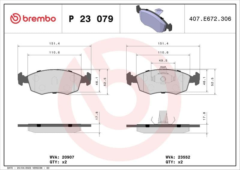 Brake Pad Set, disc brake PRIME LINE P23079 - image 3