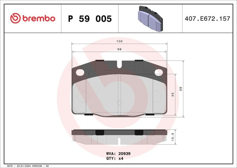 Brake Pad Set, disc brake PRIME LINE P59005 - image 3