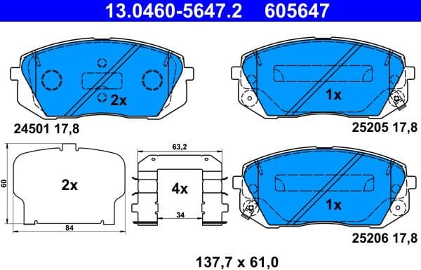 Brake Pad Set, disc brake 13046056472 - image 2