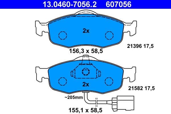 Brake Pad Set, disc brake 13.0460-7056.2 - image 2