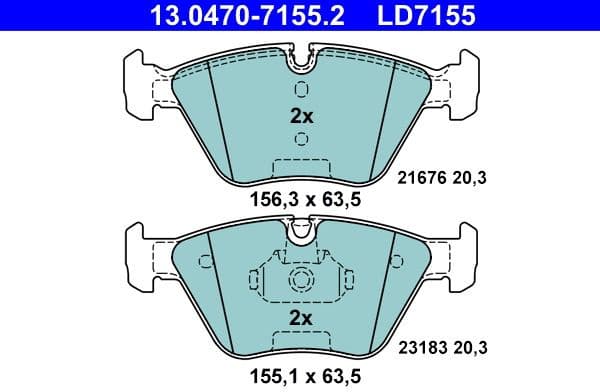 Brake Pad Set, disc brake ATE Ceramic 13.0470-7155.2 - image 2