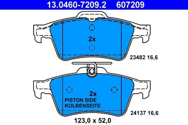 Brake Pad Set, disc brake 13.0460-7209.2 - image 2