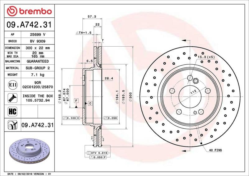 Brake Disc PRIME LINE - UV Coated 09.A742.31 - image 2