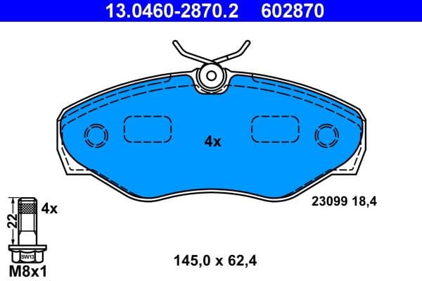 Brake Pad Set, disc brake 13.0460-2870.2 - image 2