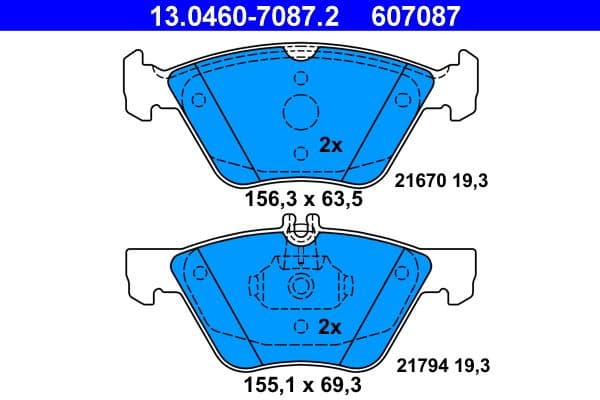 Brake Pad Set, disc brake 13.0460-7087.2 - image 2